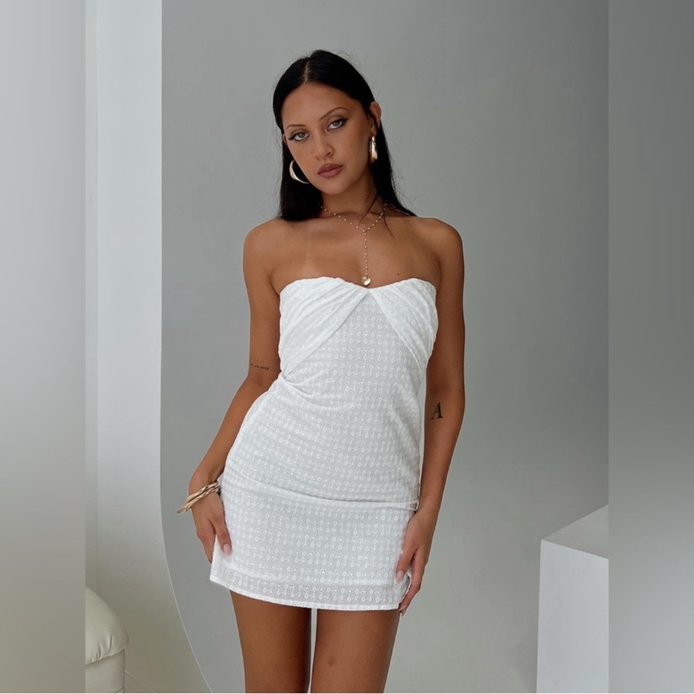 Princess Polly Irena Broderie Strapless Mini Dress